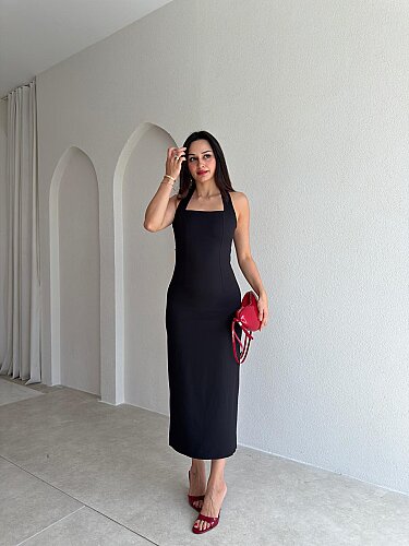 SİSU Midi Elbise 4003 - Siyah - 1