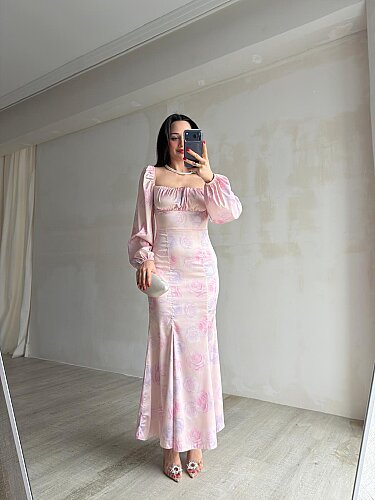 Modena Maxi Elbise 8786 - Pembe - 3