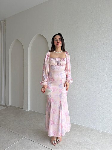 Modena Maxi Elbise 8786 - Pembe - 1