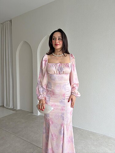 Modena Maxi Elbise 8786 - Pembe - 2