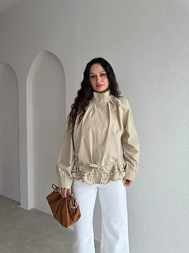 STONES Dik Yaka Ceket 4195 - Vizon - Mooi Butik