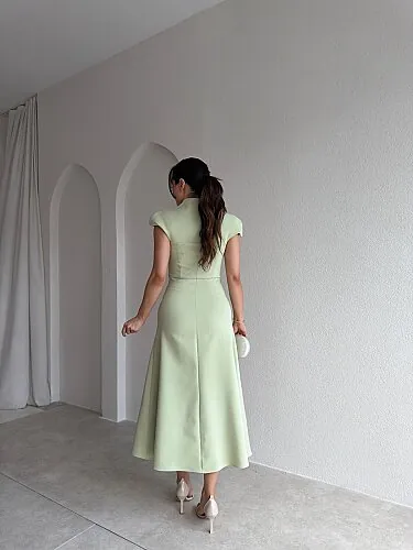 TAYWİN Midi Elbise 4104 - Mint - 3