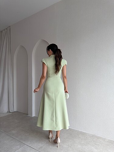 TAYWİN Midi Elbise 4104 - Mint - 3