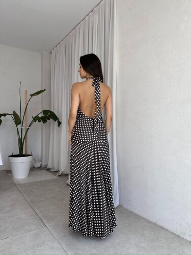 THANOS Maxi Elbise 8527 - Acı Kahve - 3