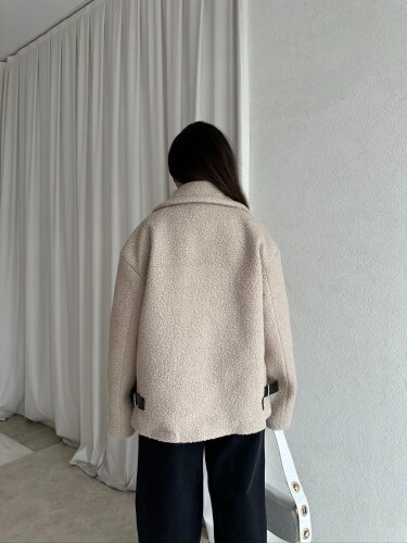 TOMRİS Kısa Kaban 8789 - Krem - 2