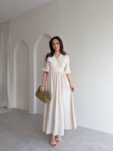TORİNO Midi Elbise 8992 Krem