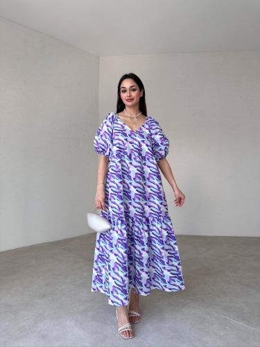 TOWNE Maxi Elbise 4634 - Mor