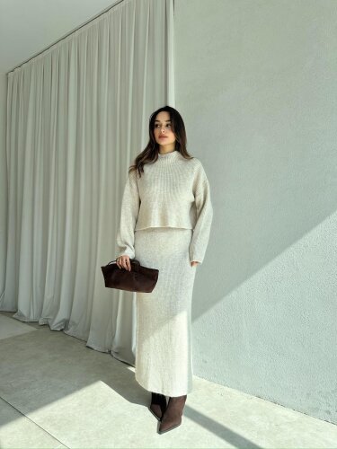 UPSET Triko Takım 8667 - Krem - Mooi Butik