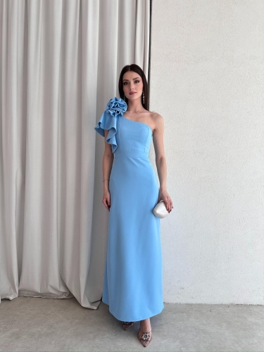 VARGAS Maxi Elbise 6734 - Mavi - 2