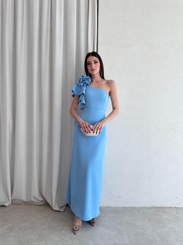 VARGAS Maxi Elbise 6734 - Mavi - 3