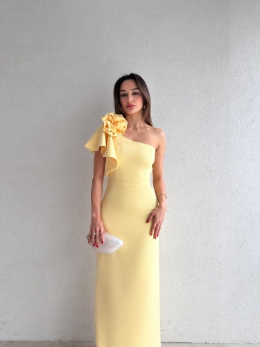 VARGAS Maxi Elbise 6734 - Sarı - 1