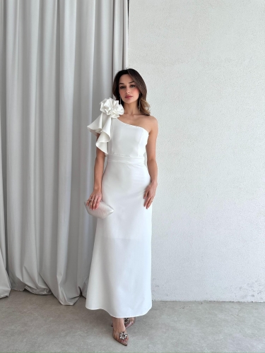 VARGAS Maxi Elbise 6734 - Beyaz - 4