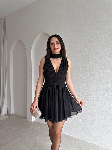 VİCTORİA Mini Elbise 0922 - Siyah - 1