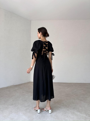 VİKONS Midi Elbise 6754 - Siyah - 2