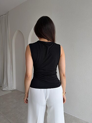 VİSTA Broş Detaylı Bluz 5451 - Siyah - 2