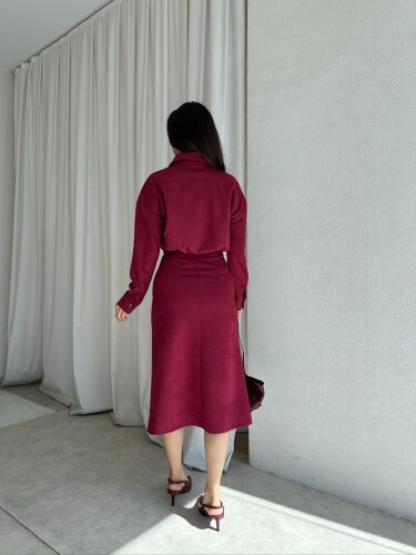 VİVA Midi Elbise 8620 - Bordo - 3