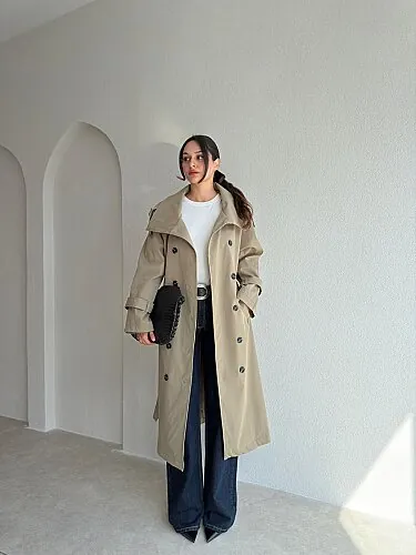 VOLİ Trençkot 5896 - Haki - Mooi Butik