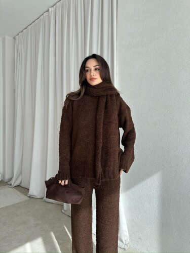 WALNUT Buklet Kumaş Takım 8672 - Acı Kahve - 1