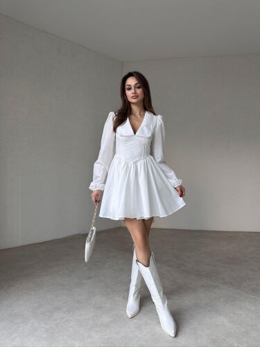 WANAS Mini Elbise 5811 - Beyaz - 2