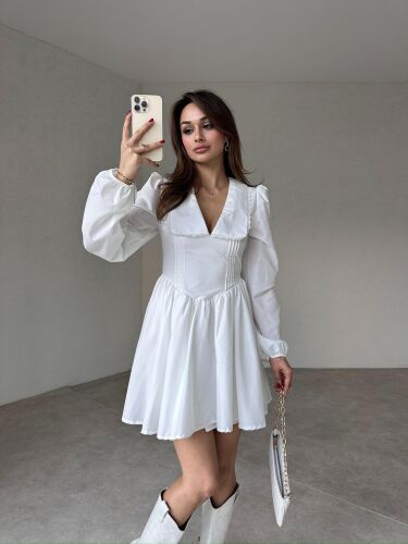 WANAS Mini Elbise 5811 - Beyaz - 3