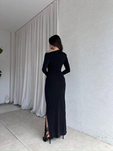WAYLAY Maxi Elbise 8582 - Siyah - 4