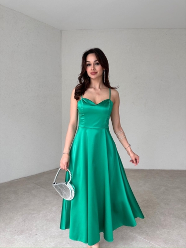 WEXLER Midi Elbise 9046 - Yeşil 