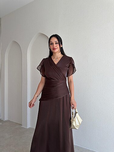 WHİTNEY Maxi Elbise 6571 - Acı Kahve - 2
