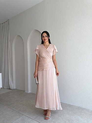 WHİTNEY Maxi Elbise 6571 - Krem - Mooi Butik