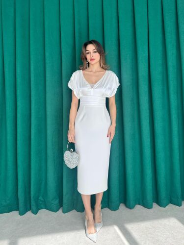 WİCCA Midi Elbise 5022 - Beyaz - 3