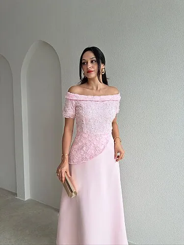 WİLLMONT Midi Elbise 3600 - Pembe - 2