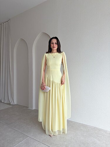 WONKA Maxi Elbise 8486 - Sarı - 1