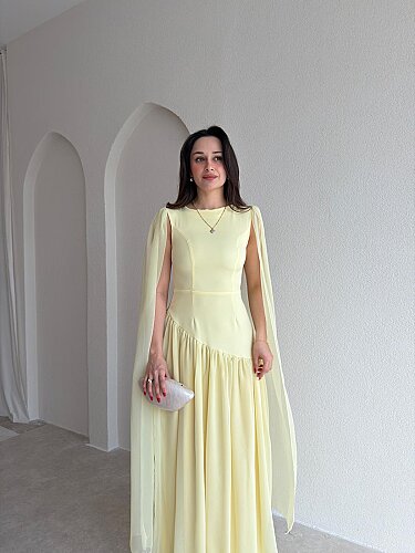 WONKA Maxi Elbise 8486 - Sarı 