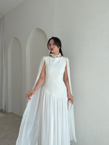 WONKA Maxi Elbise 8486 - Beyaz 