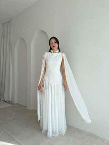 WONKA Maxi Elbise 8486 - Beyaz 