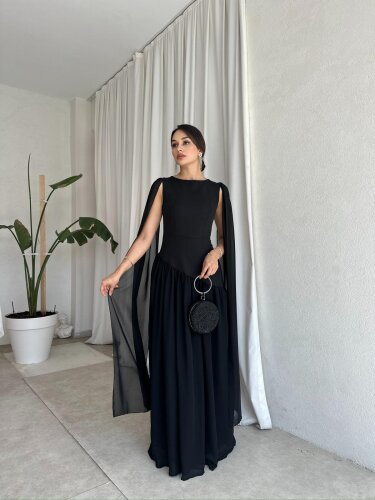 WONKA Maxi Elbise 8486 - Siyah 