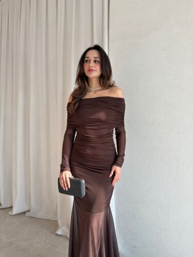 YUMİ Elbise 7145 - Acı Kahve - 2
