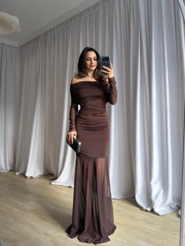 YUMİ Elbise 7145 - Acı Kahve - 3