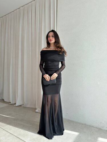 YUMİ Elbise 7145 - Siyah 