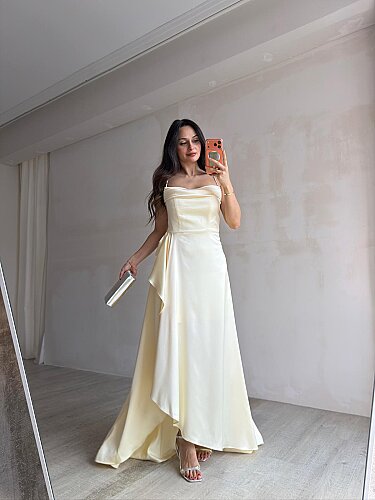 ZADİE Maxi Elbise 9632 - Sarı - 3