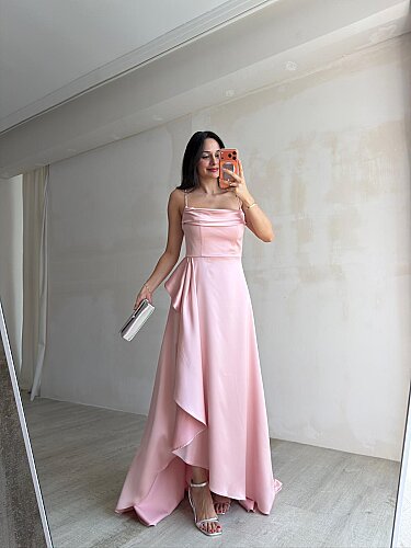 ZADİE Maxi Elbise 9632 - Pudra - 4