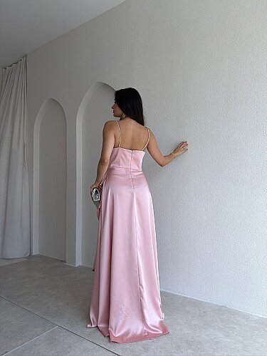 ZADİE Maxi Elbise 9632 - Pudra - 5