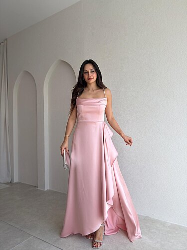 ZADİE Maxi Elbise 9632 - Pudra - 1