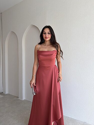 ZADİE Maxi Elbise 9632 - Gül Kurusu - 2
