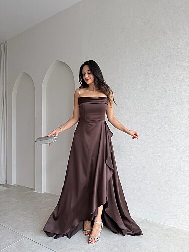 ZADİE Maxi Elbise 9632 - Acı Kahve - 2