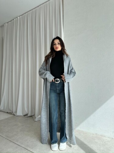 ZEON Hırka 8431 - Gri - Mooi Butik