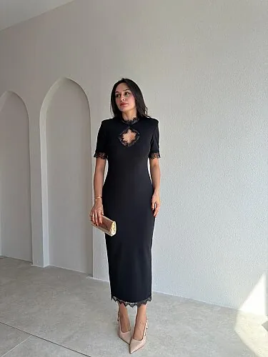 ZOLA Midi Elbise 5897 - Siyah - Mooi Butik