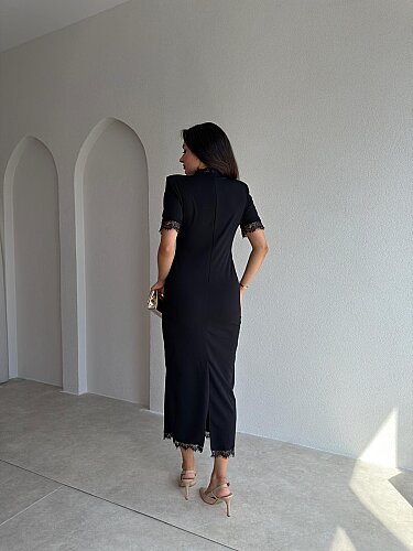 ZOLA Midi Elbise 5897 - Siyah - 3