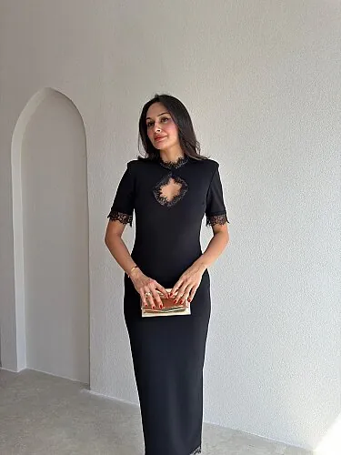 ZOLA Midi Elbise 5897 - Siyah - 2