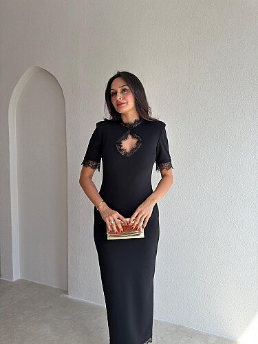 ZOLA Midi Elbise 5897 - Siyah - 2