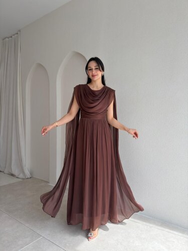 ZUZANNA Maxi Elbise 9069 - Acı Kahve 